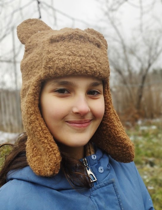 Hat with teddy bear ears